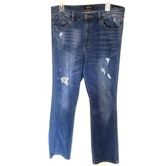 Buffalo David Bitton Womens Ivy Crop Jeans Size 31 High Rise Distressed Straight - Picture 2 of 9